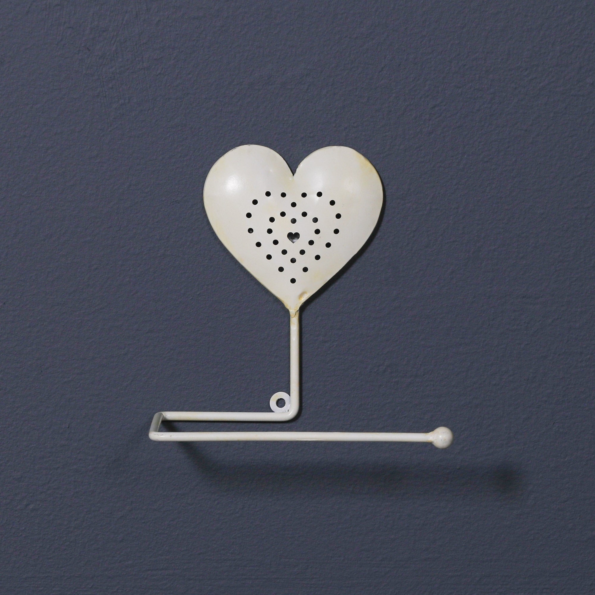 Cream Heart Toilet Roll Holder