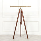 Brass Telescope on Wooden Stand