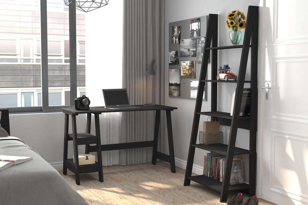 Tiva Ladder Bookcase Black