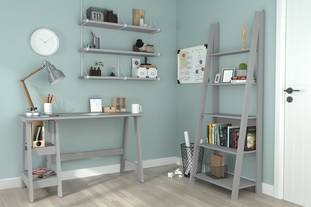 Tiva Ladder Bookcase Grey