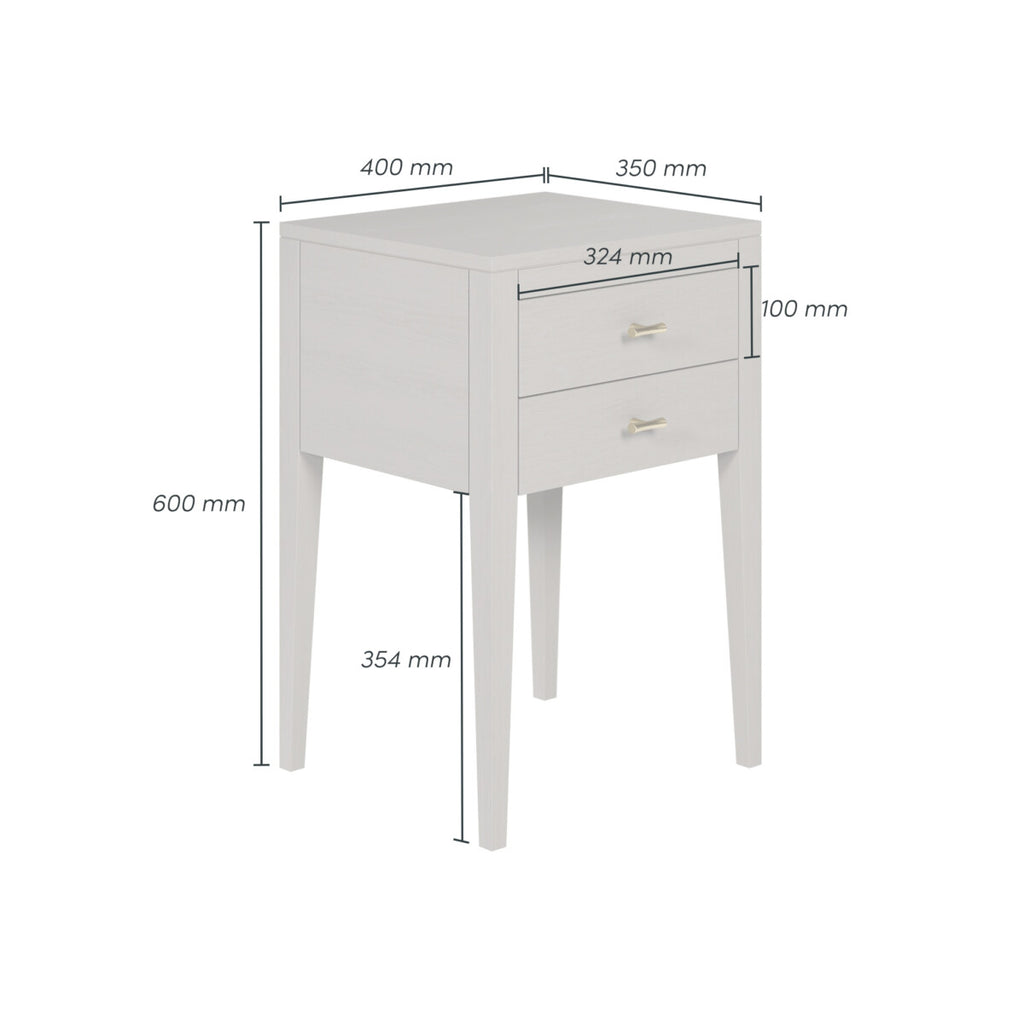 Pablo Bedside Grey Two Drawers