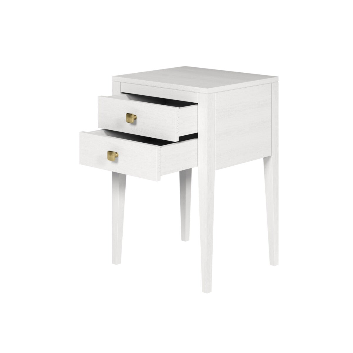 Pablo Bedside White Two Drawers