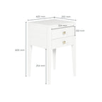 Pablo Bedside White Two Drawers