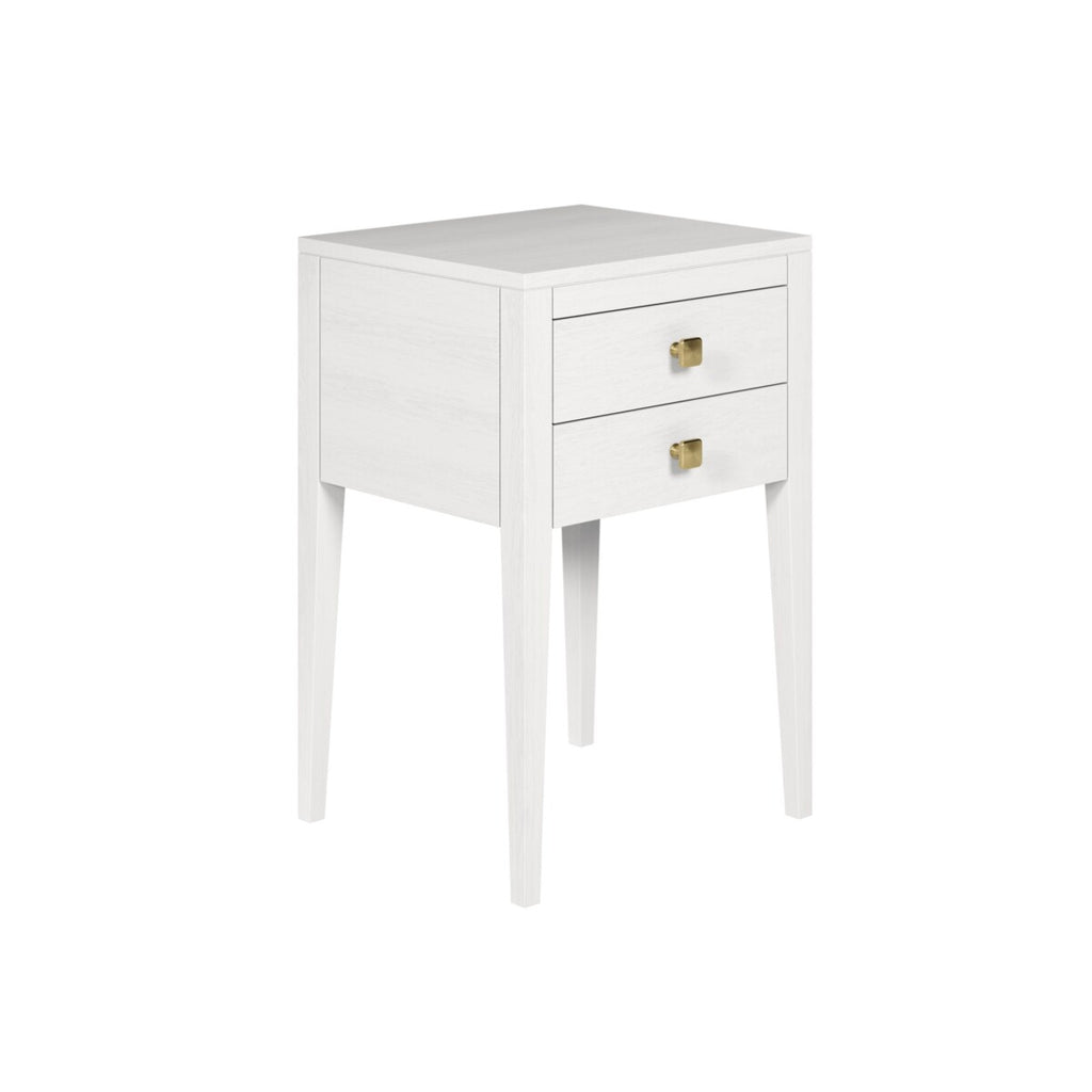 Pablo Bedside White Two Drawers