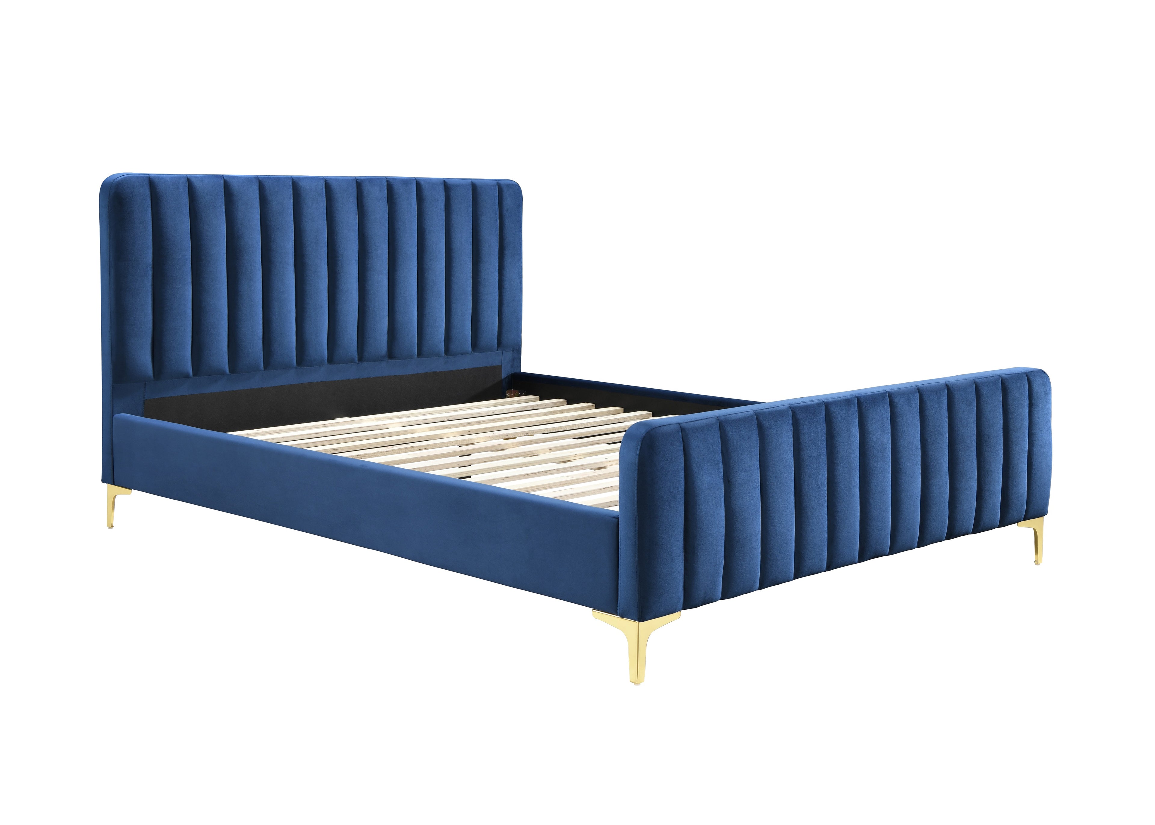 Double Unbranded Bed Midnight Blue