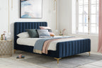 Double Unbranded Bed Midnight Blue