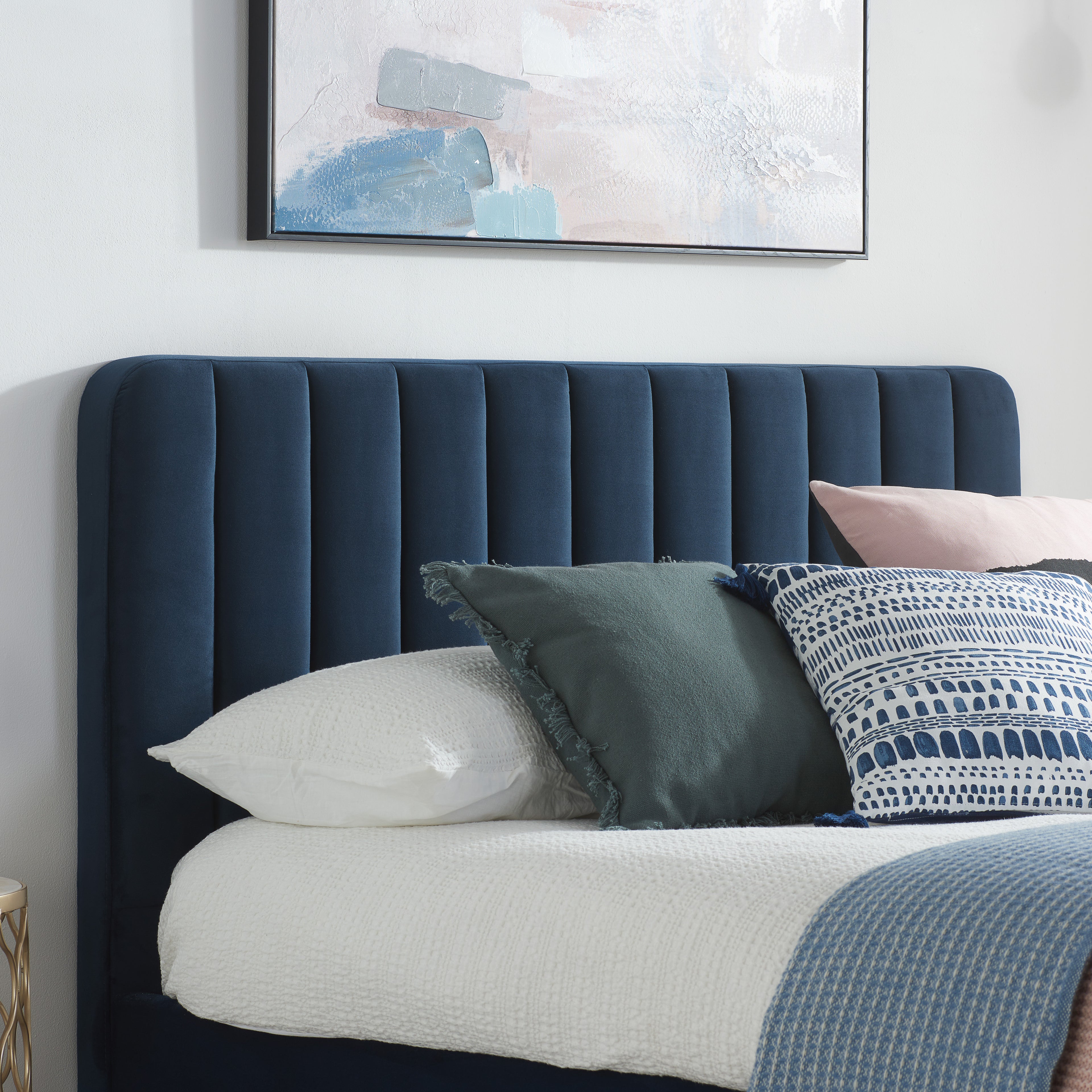 Double Unbranded Bed Midnight Blue