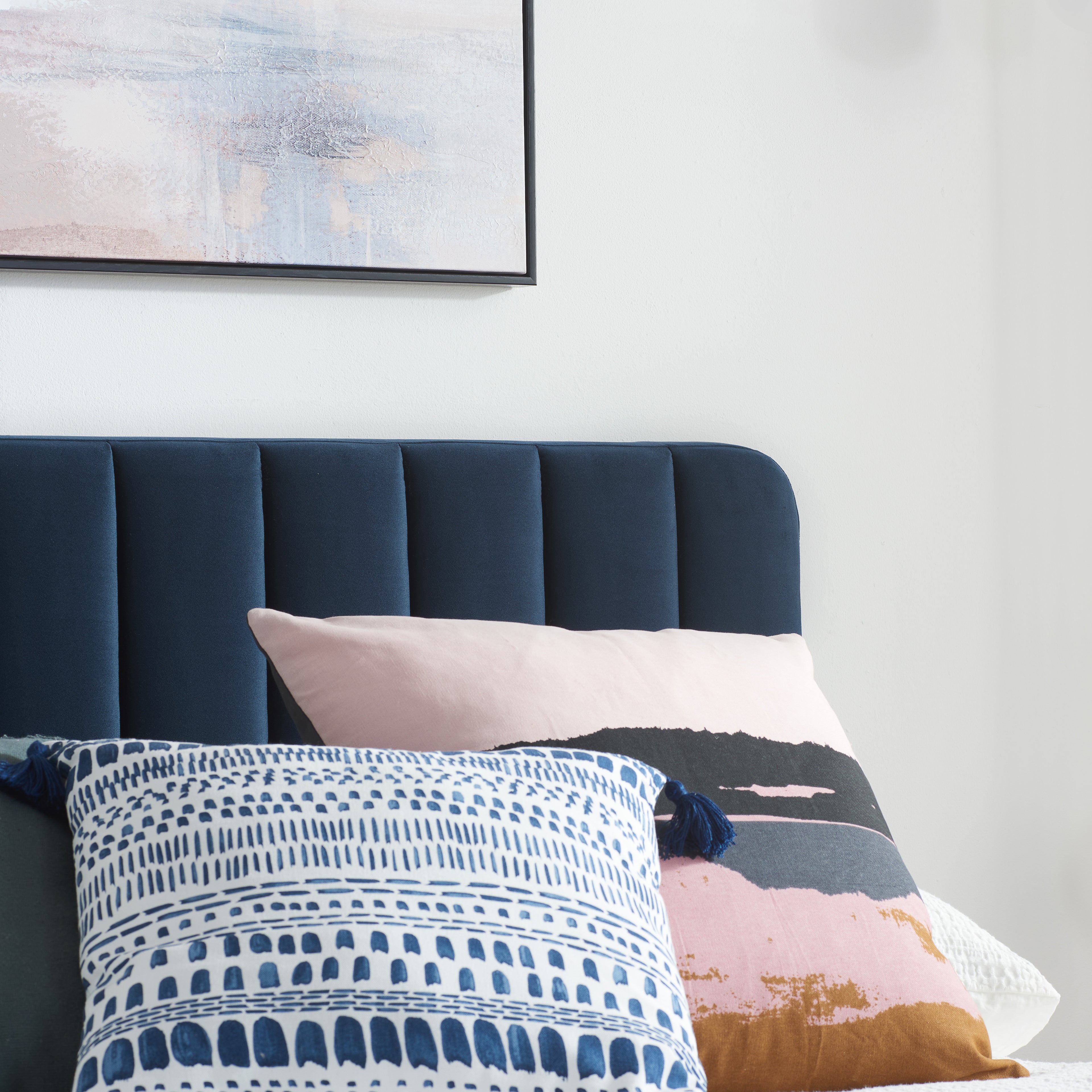 Double Unbranded Bed Midnight Blue