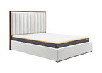King Bed White Boucle