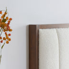 Double Bed White Boucle