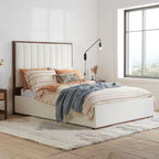 King Bed White Boucle