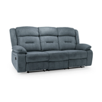Novie Manual Recliner Sofa Fabric 3 Seater Sofa Grey Fabric