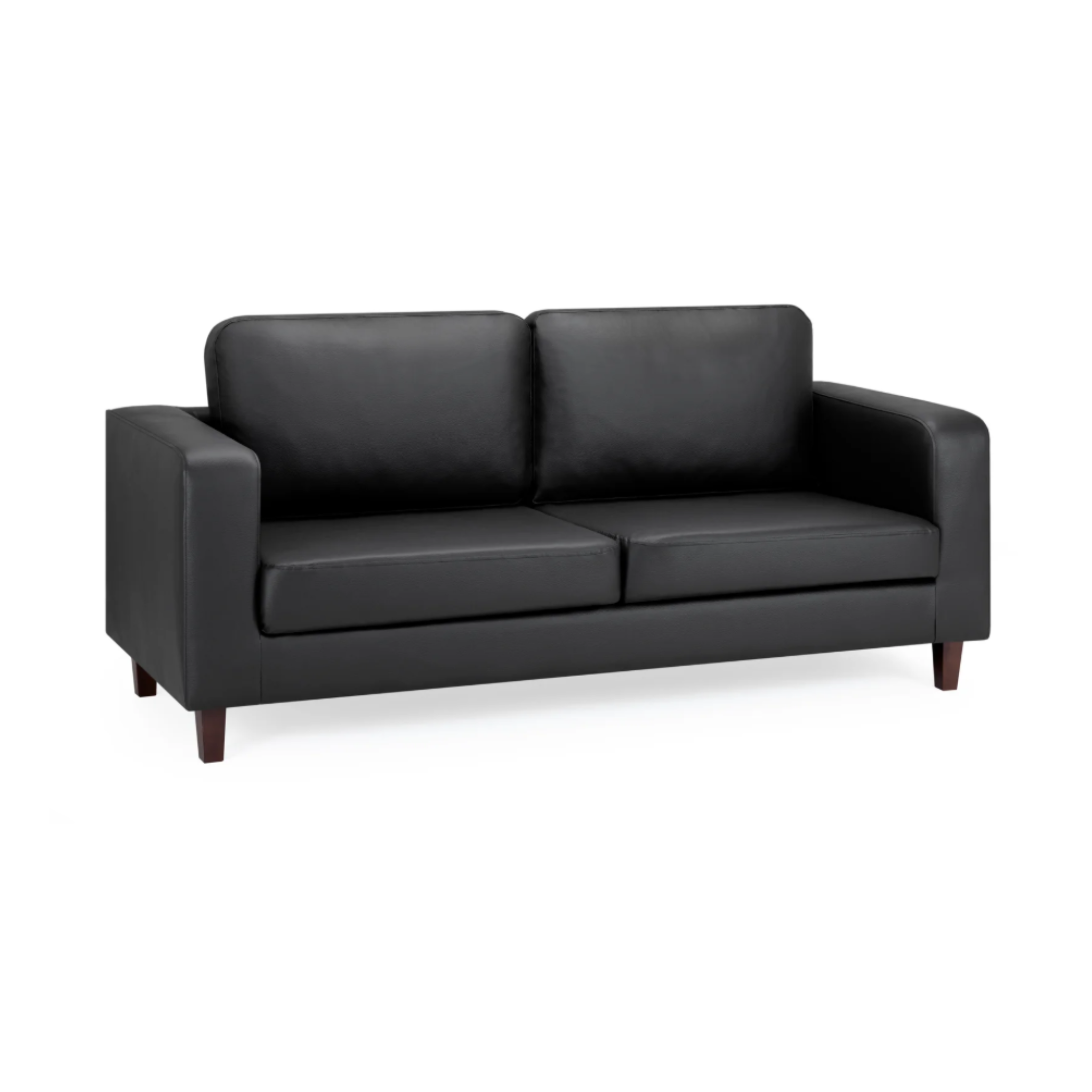 Sofa In A Box 3 Seater Black Faux Leather