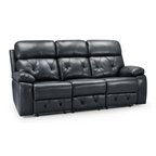 Cody Black Faux Leather Quilted Back Manual Reclining 3 Seater