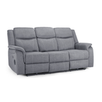 Galaxy Tech Recliner Fabric Grey 3 Seater Sofa