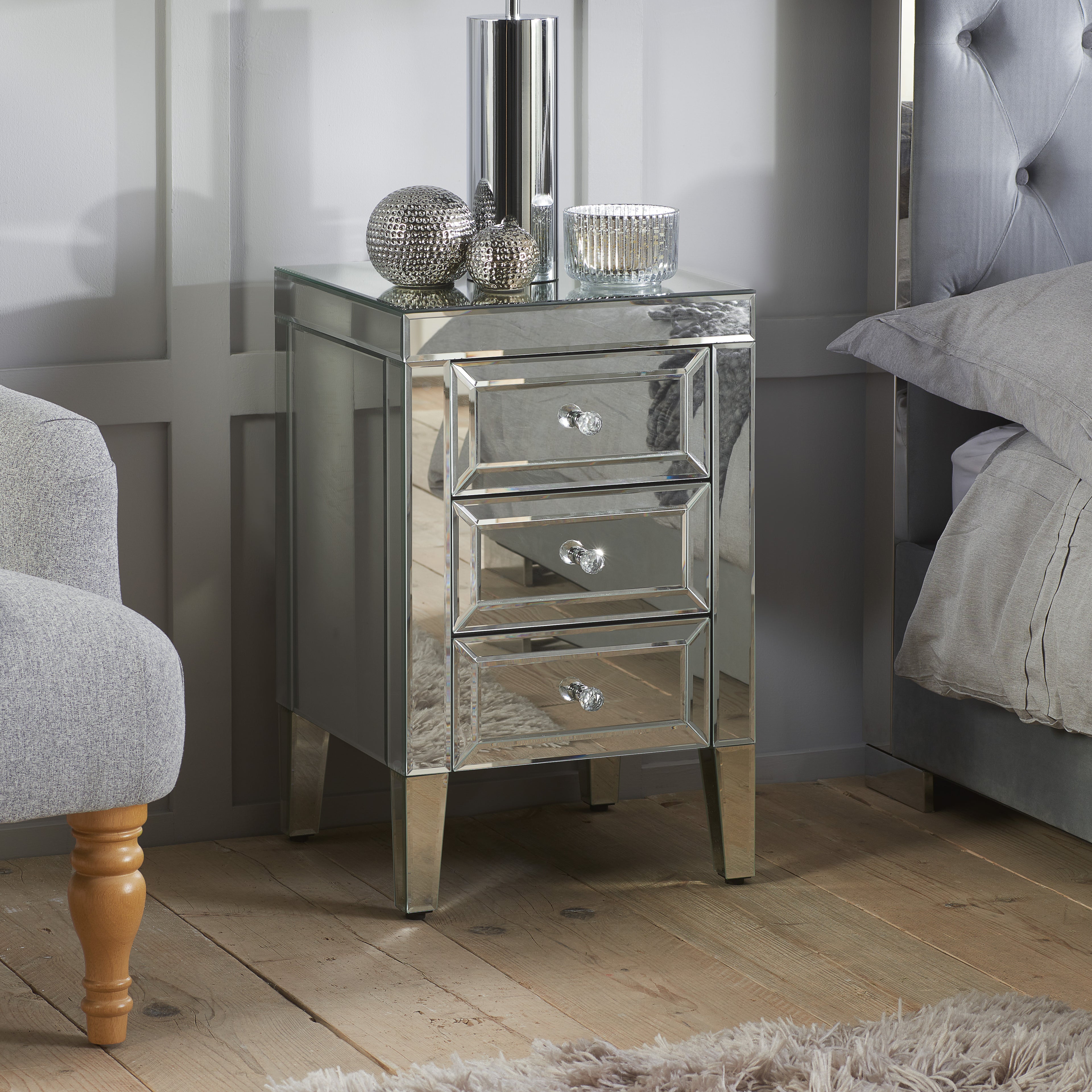Valencia 3 Drawer Bedside