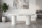 Valillian White Micro Cement Dining Table