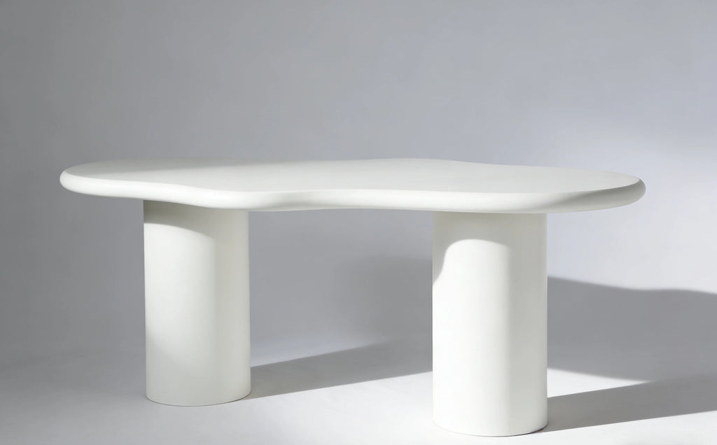 Valillian White Micro Cement Dining Table