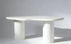 Valillian White Micro Cement Dining Table
