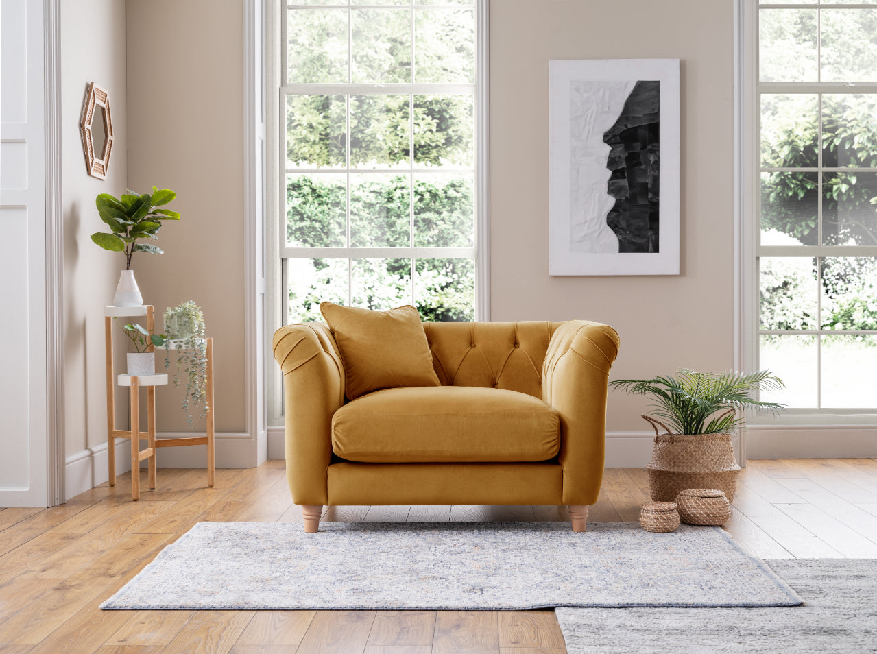 Model 25 - Armchair Velvet Ochre