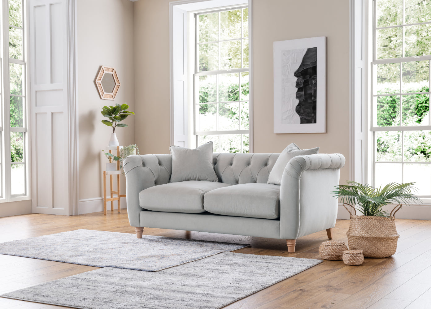 Model 25 - Medium Sofa Velvet Chalk