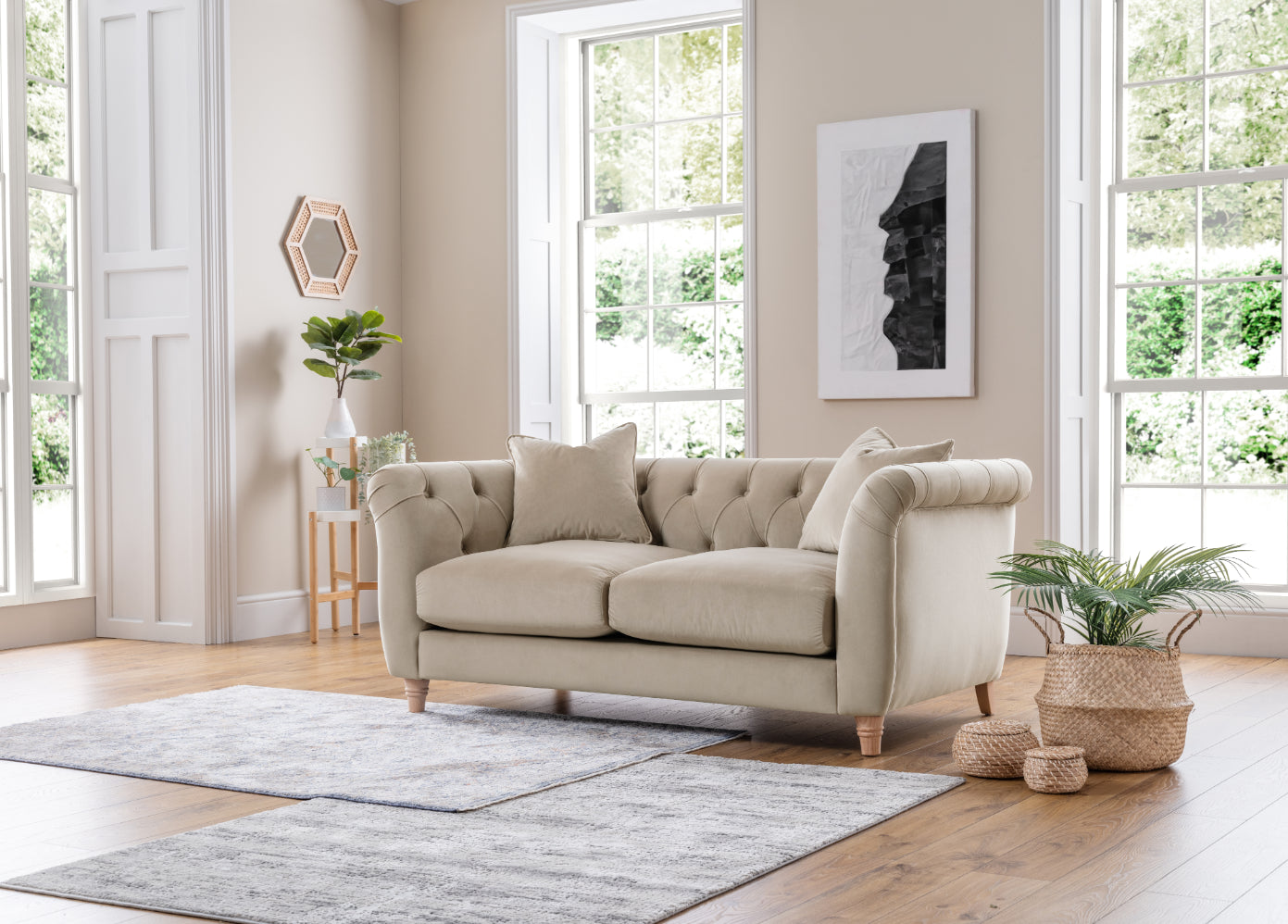 Model 25 - Medium Sofa Velvet Putty