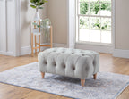 Model 25 - Footstool Velvet Chalk