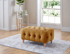 Model 25 - Footstool Velvet Ochre