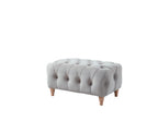 Model 25 - Footstool Velvet Chalk