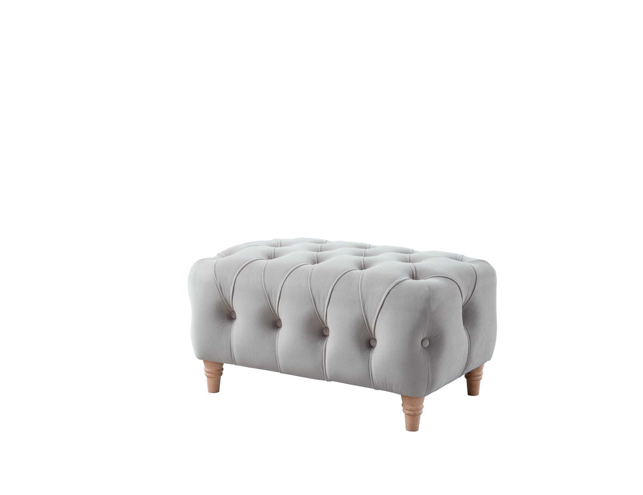 Model 25 - Footstool Velvet Chalk