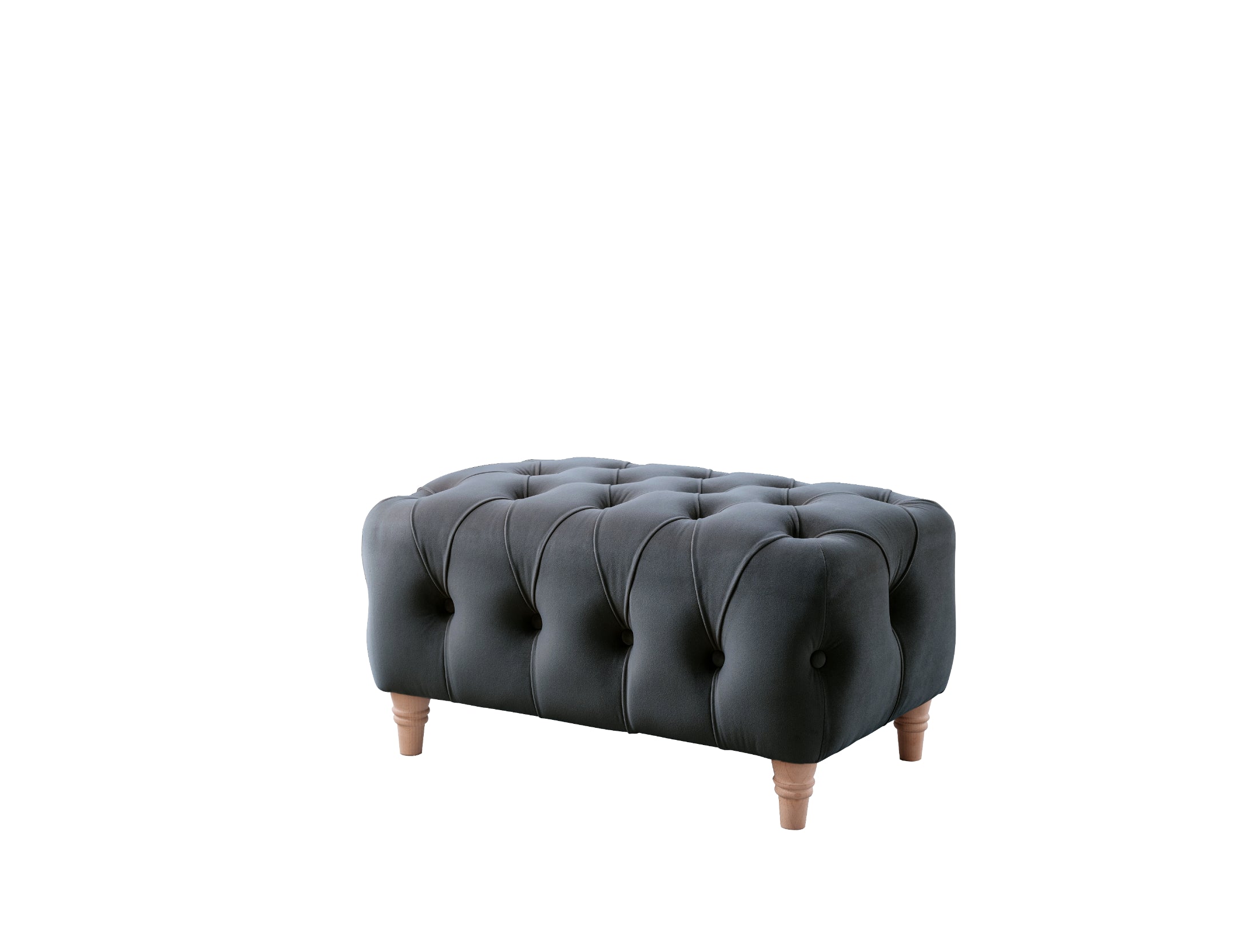 Model 25 - Footstool Velvet Midnight Blue 