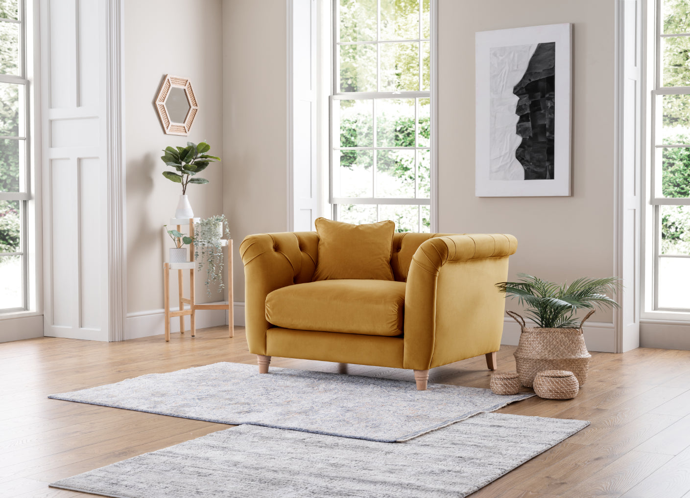 Model 25 - Armchair Velvet Ochre