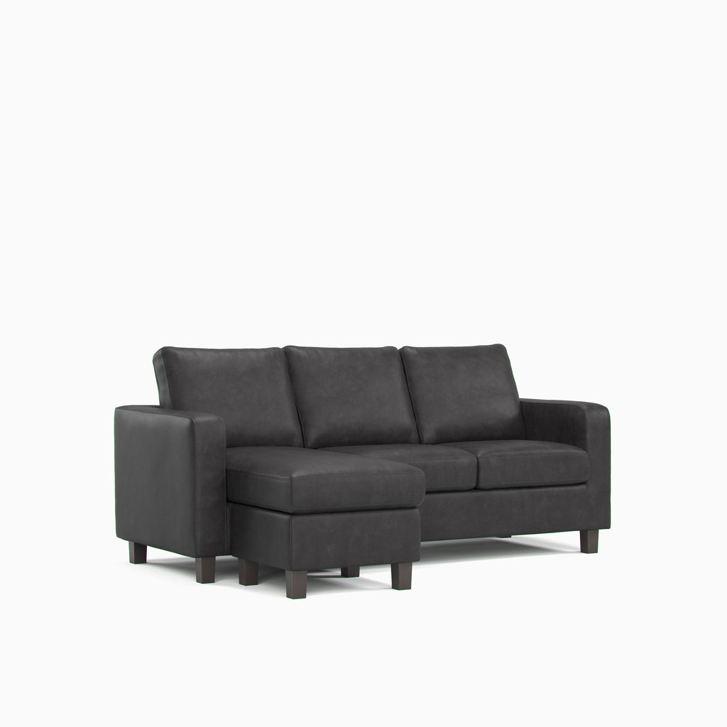Model 28 - Reversible Chaise Sofa PU Black