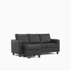 Model 28 - Reversible Chaise Sofa PU Black