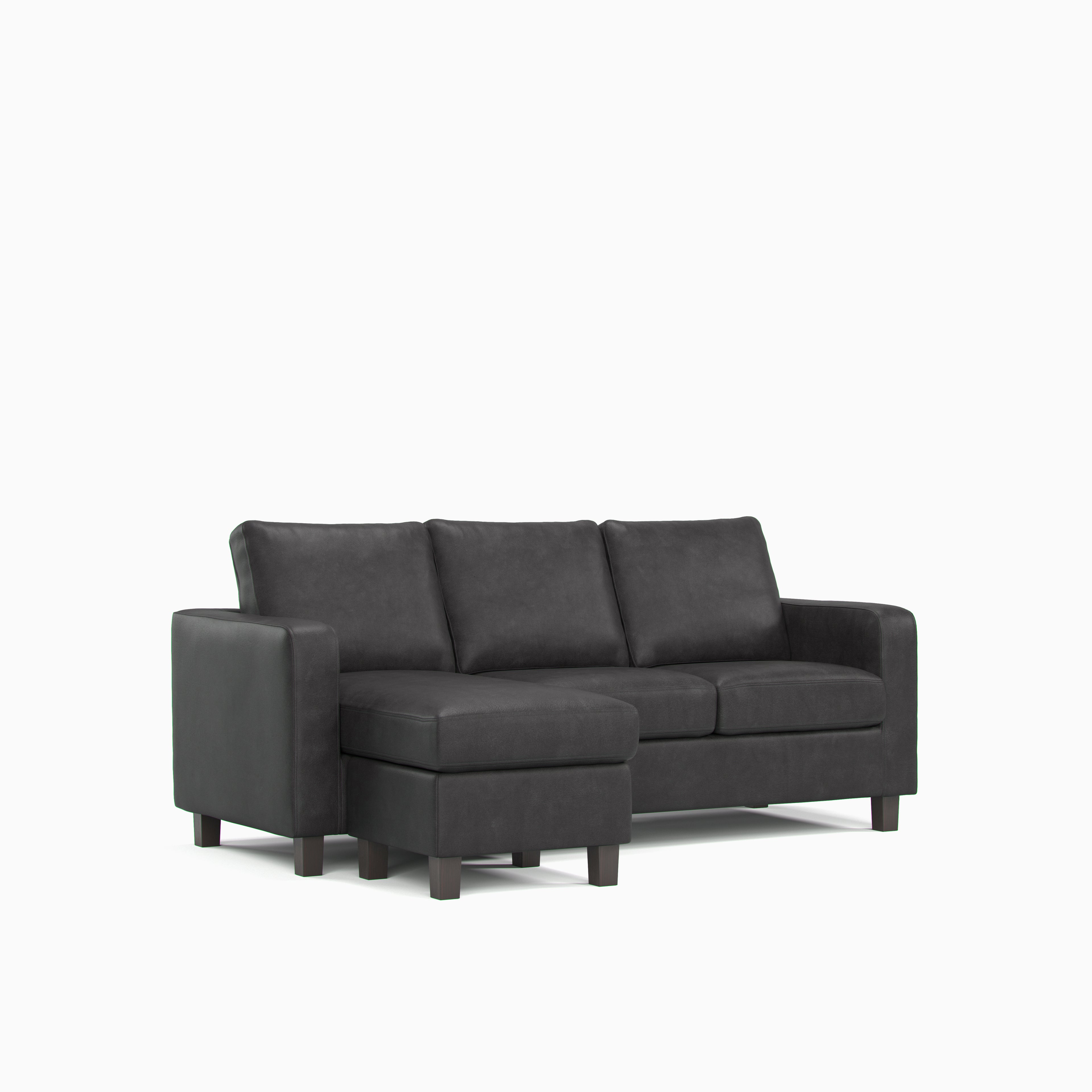 Model 28 - Reversible Chaise Sofa PU Black