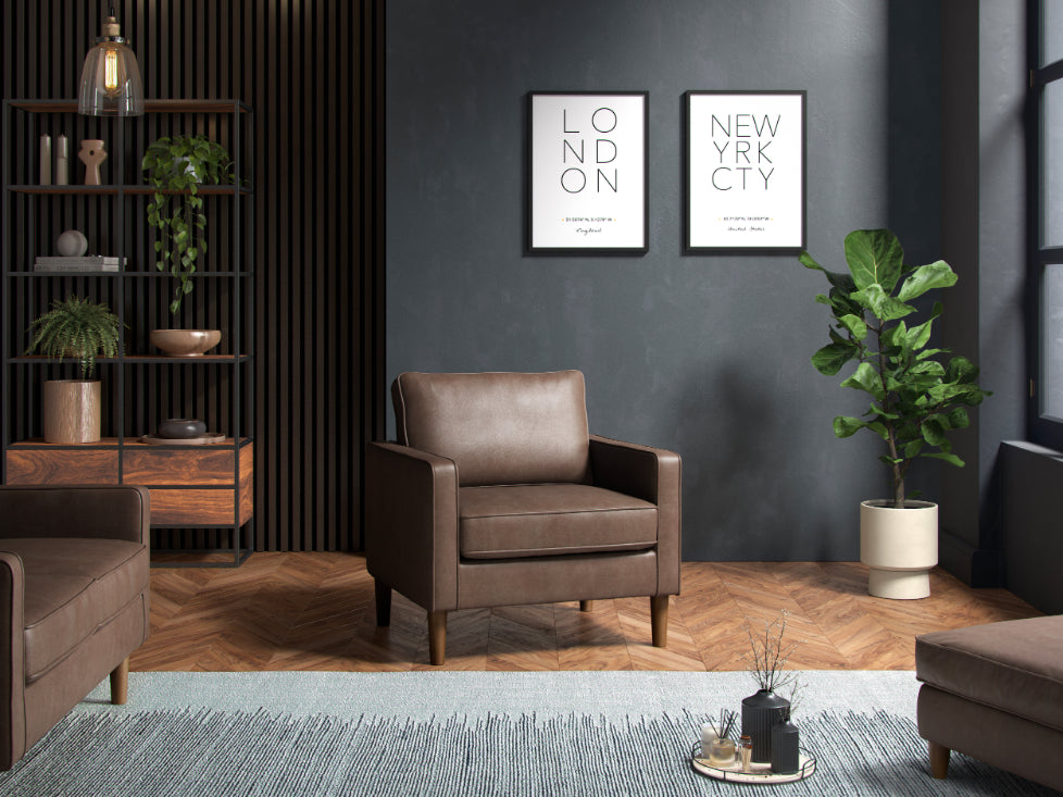 Model 46 - Armchair Faux Leather Brown