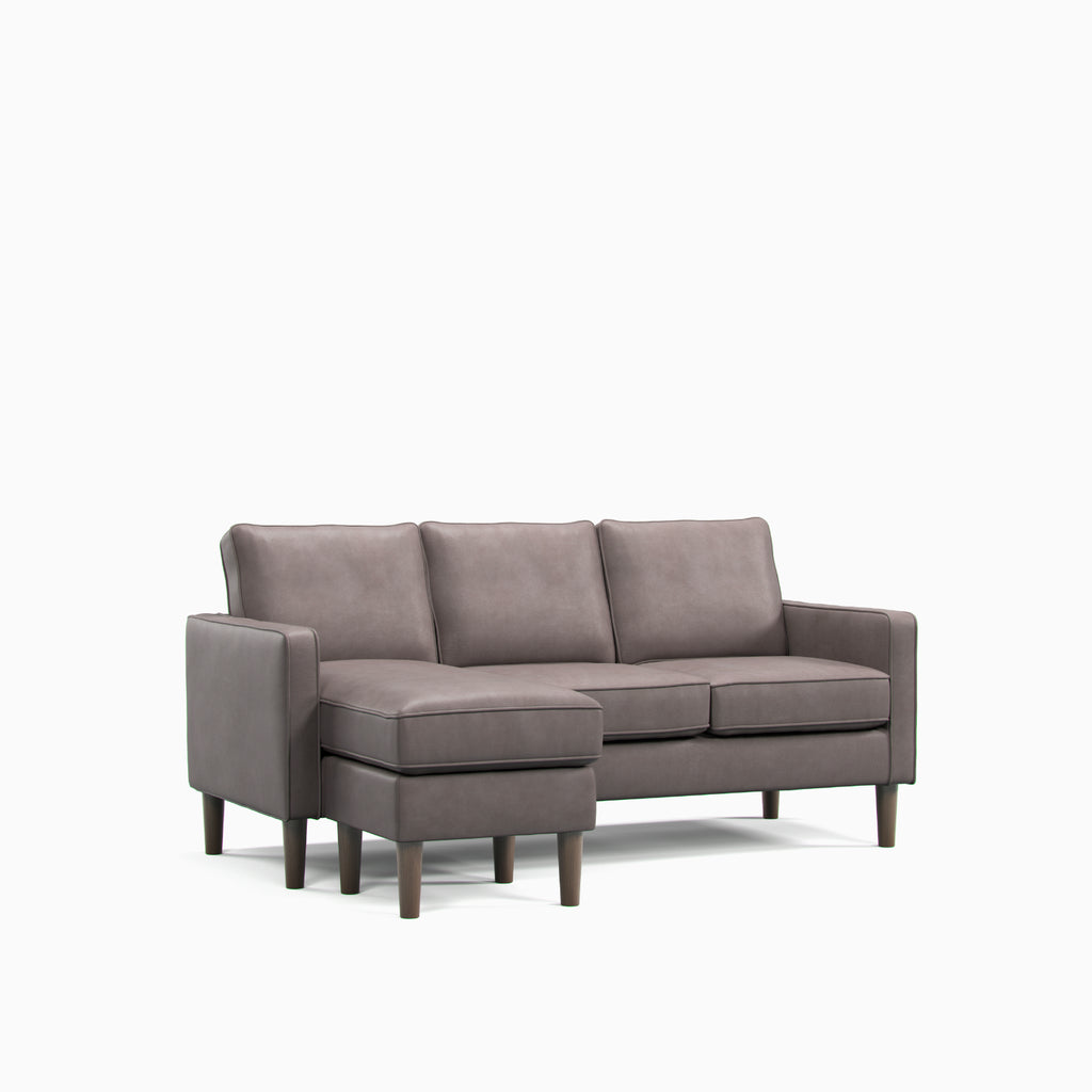 Model 46 - Reversible Chaise Sofa Faux Leather Grey