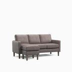 Model 46 - Reversible Chaise Sofa Faux Leather Grey