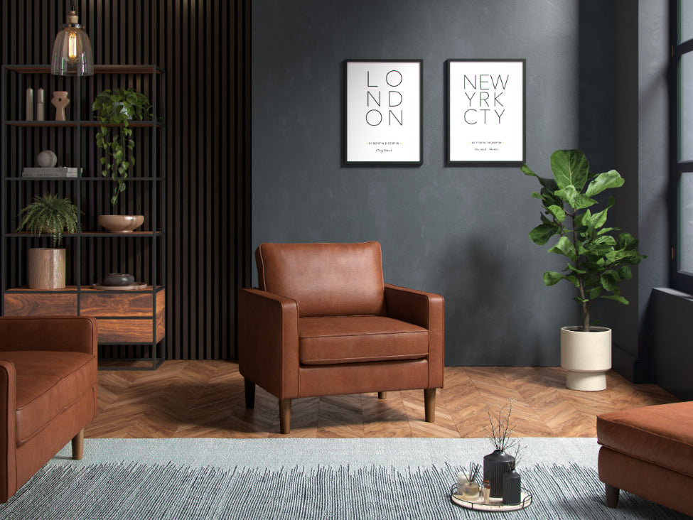 Model 46 - Armchair Faux Leather Tan