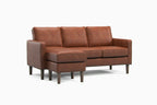 Model 46 - Reversible Chaise Sofa Faux Leather Tan