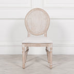 Light Wooden Louis Upholstered Dining Chair