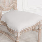 Light Wooden Louis Upholstered Dining Chair