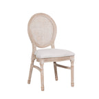Light Wooden Louis Upholstered Dining Chair