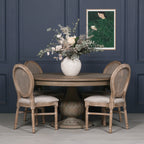 Rustic Washed 150cm Round Acorn Leg Dining Table