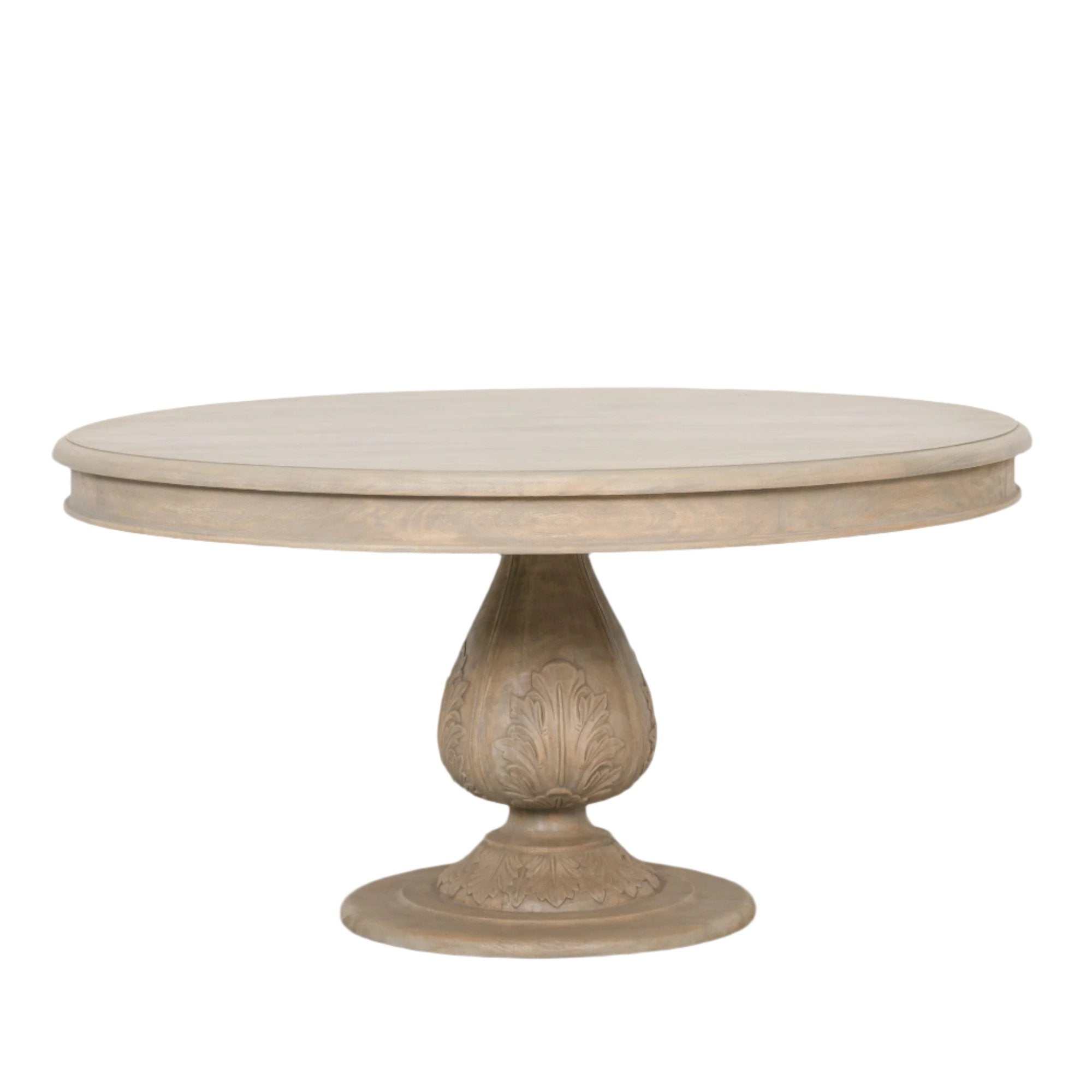 Rustic Light Wood 150cm Round Acorn Dining Table – Furniture Edit