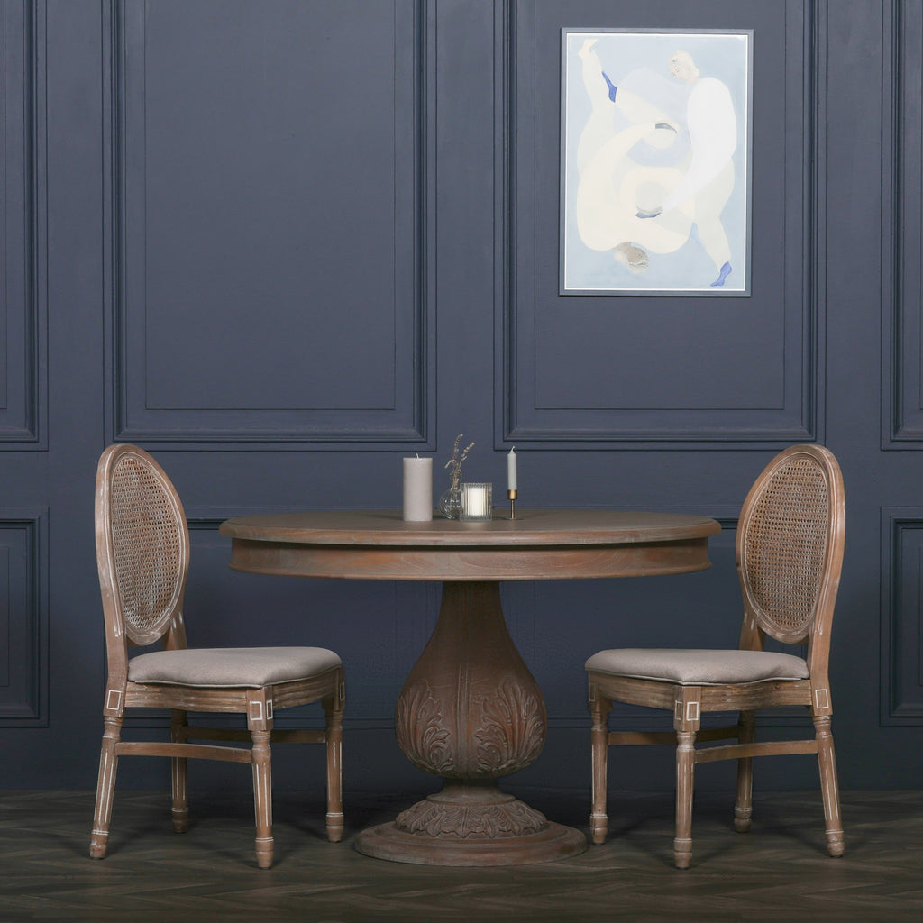 Round Pedestal Acorn Dining Table