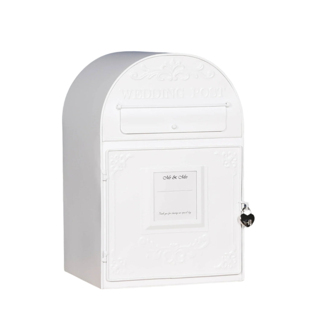 White Wedding Post Letter Box