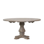 Rustic Wooden Round Pedestal Dining Table