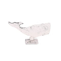 Rustic Painted 34cm Metal Whale on Stand