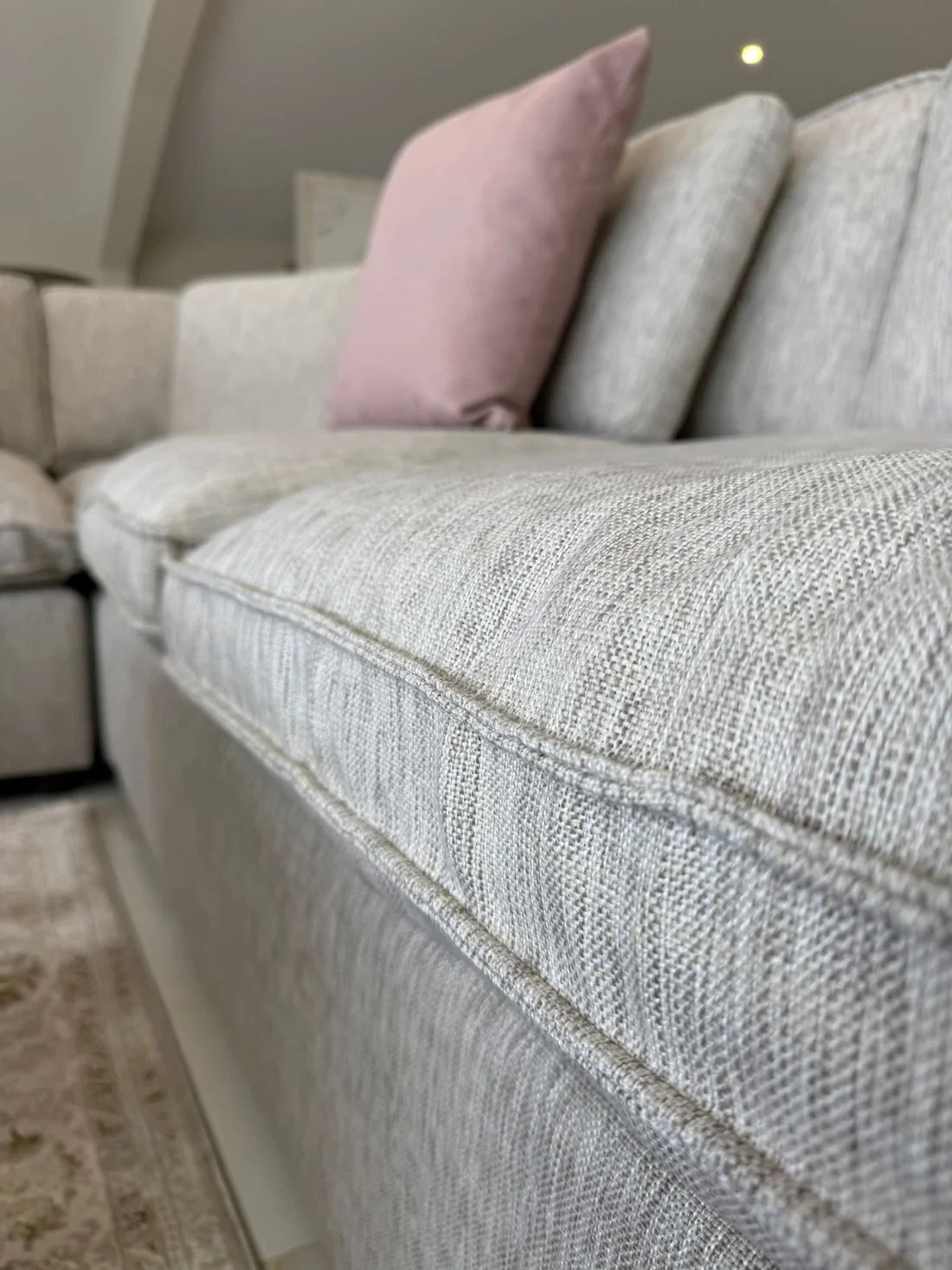 Santorini Sofa Grey Large Corner Sofa with Footstool